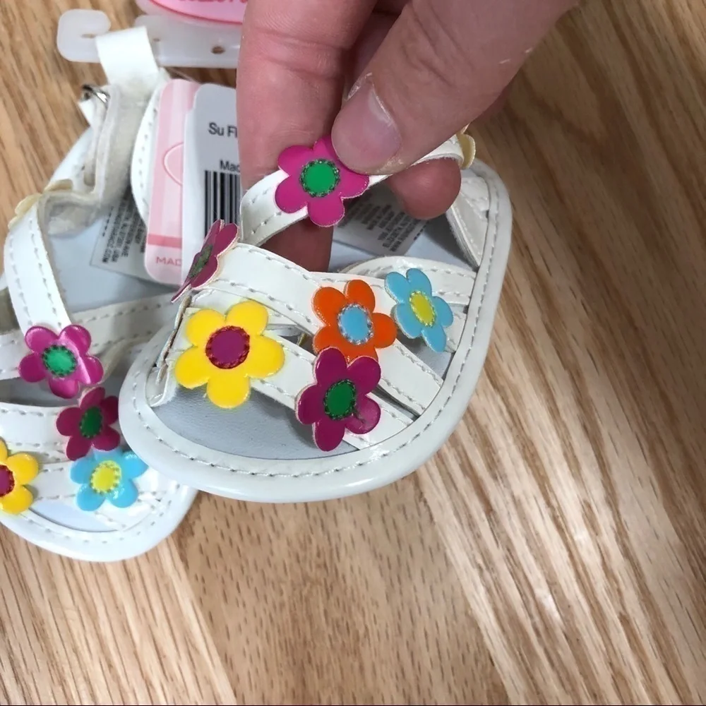 Baby Girl Sandal Bundle NWT Crochet Floral Sz 1 Infant Shoes Brand New
